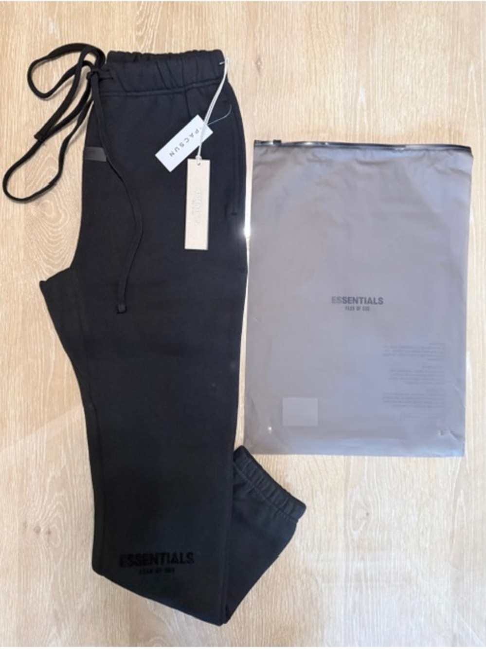 Essentials Men’s Black Joggers with Drawstring Waist